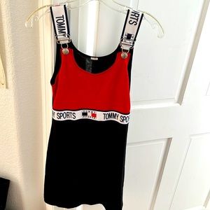 Tommy Hilfiger (sports)line sun dress red, white/ black w/shoulder button straps